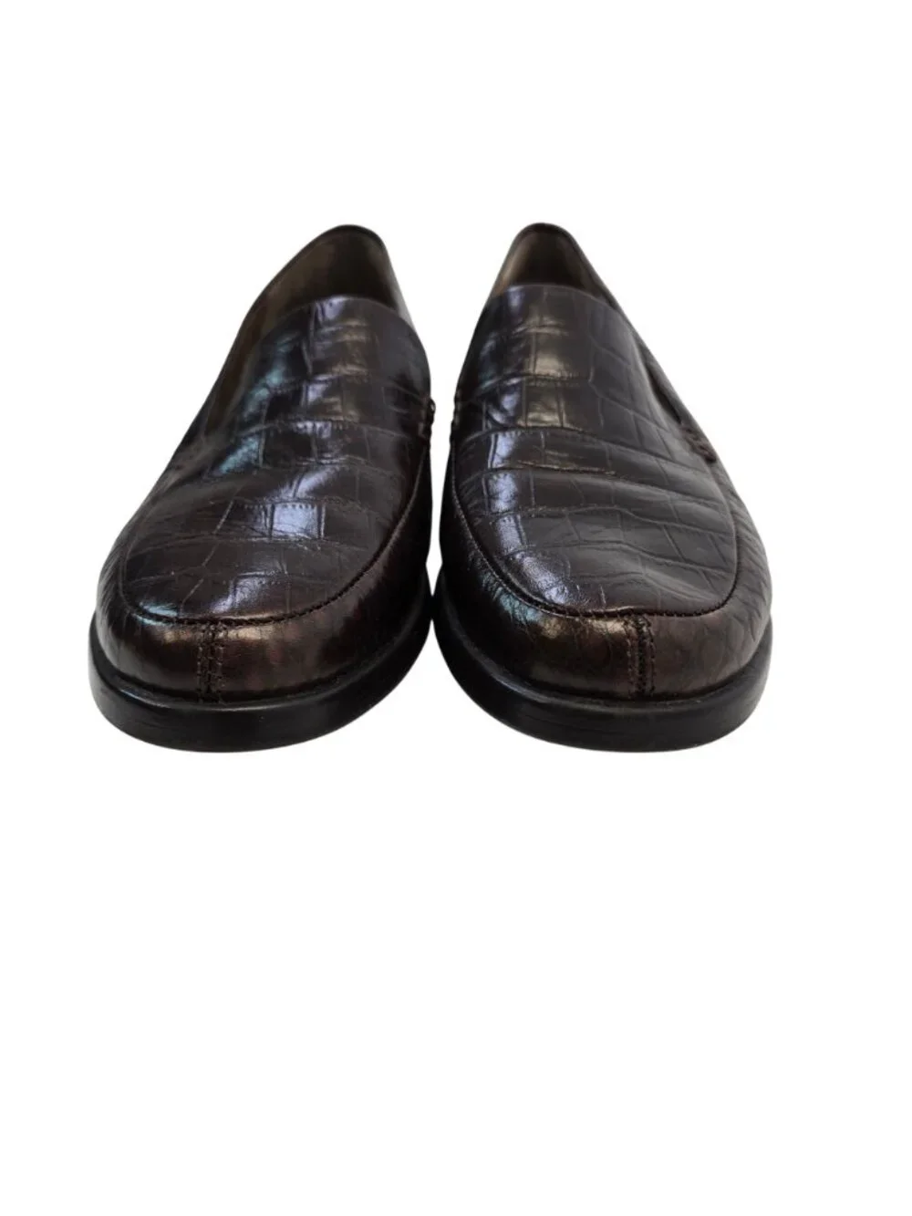 Aerosoles Wish List Leather Crocodile Embossed Loafer Shoes Size 9M